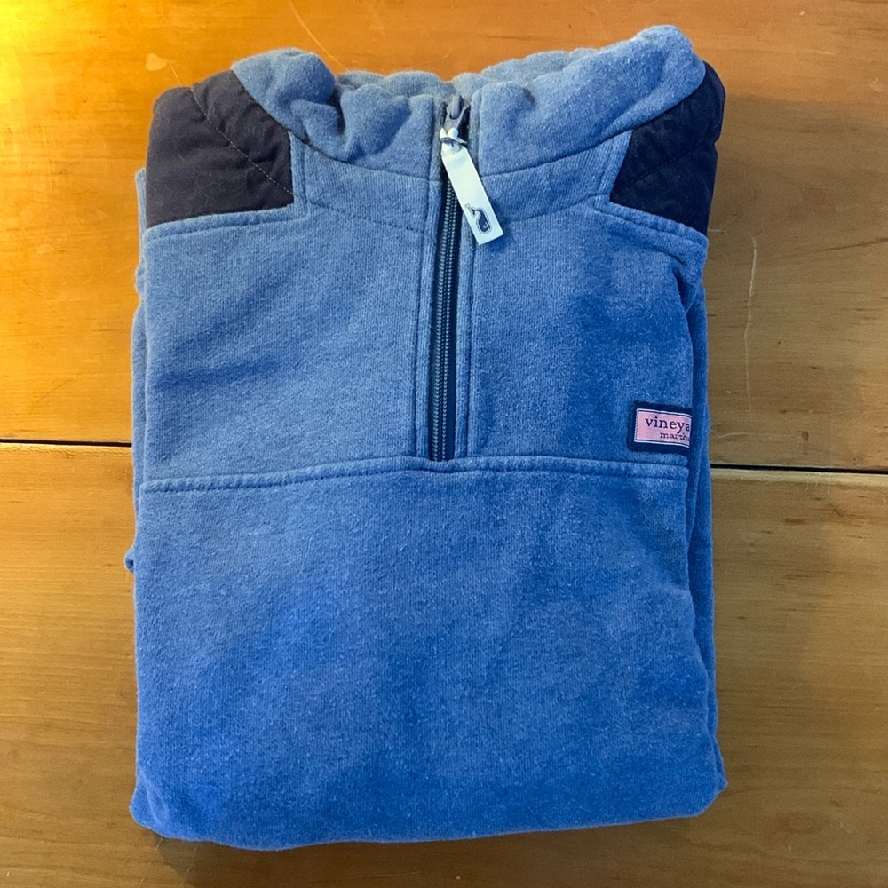 Mens vineyard vines shep shirt quarter zip pullover sweatshirt zip up navy blue